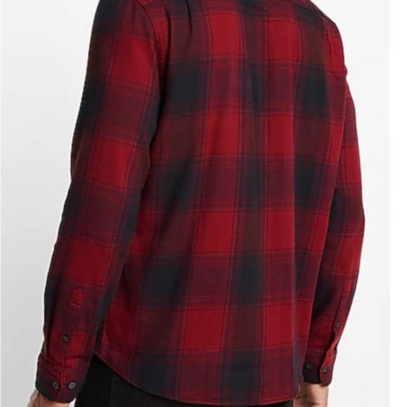 Express buffalo plaid soft wash button down - Picture 2 of 5